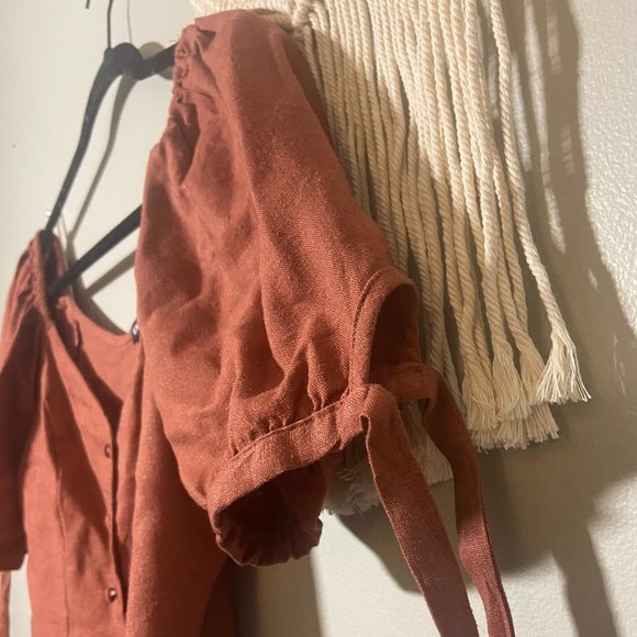 Express Button Up Puff Sleeve Blouse - Picture 6 of 6